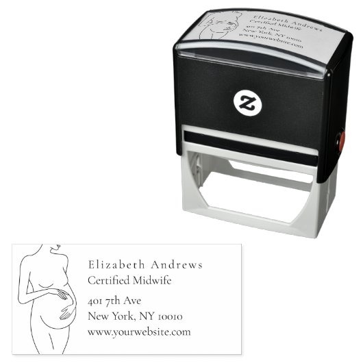 Klantspecifieke zwangere vrouw logo  zelfinktende stempel (In situ)