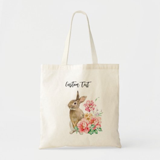 KLANTTEKST - Moderne paasbundel + bloemen Tote Bag (Voorkant)