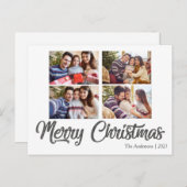 KLANTTEKST OP HET AFBEELDING Eenvoudig elegant gri Briefkaart (Voorkant / Achterkant)