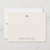 KLANTTEKST Persoonlijk Monogram Modern Manuscript Notitiekaartje (Voorkant)