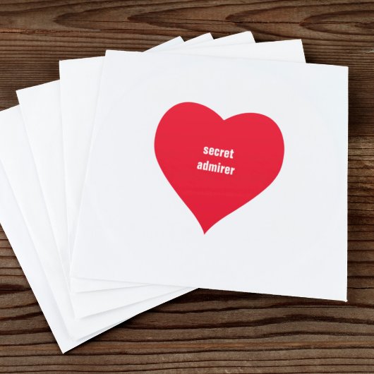 KLANTTEKST SECRET ADMIRER RED HEART HART STICKER