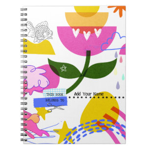 KLANTTEKST - Vet Collage met Bloem Notitieboek