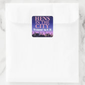 KLANTTEN in de stadscentrum Vierkante Sticker (Tas)