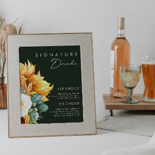 Klantvriendelijke Country Sunflower Dark Green sig Poster