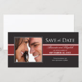 Klantvriendelijke Rode Streep Save the Date Aankon (Voorkant / Achterkant)