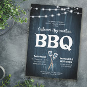 Klantwaardering BBQ Rustieke Blauwe Uitnodiging