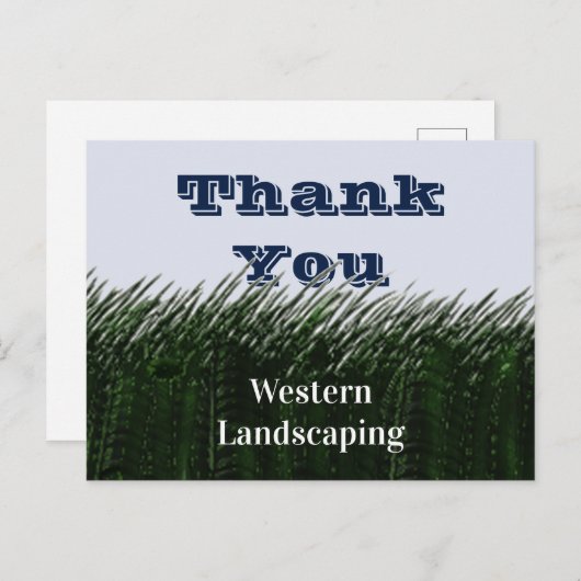 Klantwaardering Groen Gazon Dank U Wel Briefkaart (Voorkant / Achterkant)