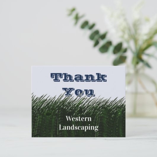 Klantwaardering Groen Gras Bedankt Briefkaart (Staand voorkant)