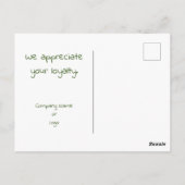 Klantwaardering Groene Palmblad Zakelijk Briefkaart (Achterkant)