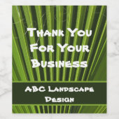 Klantwaardering Groene Palmblad Zakelijk Wijn Etiket (Enkel label)