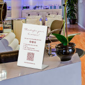 Klantwaardering Logo Giveaway Reclamebord Met Voetstuk