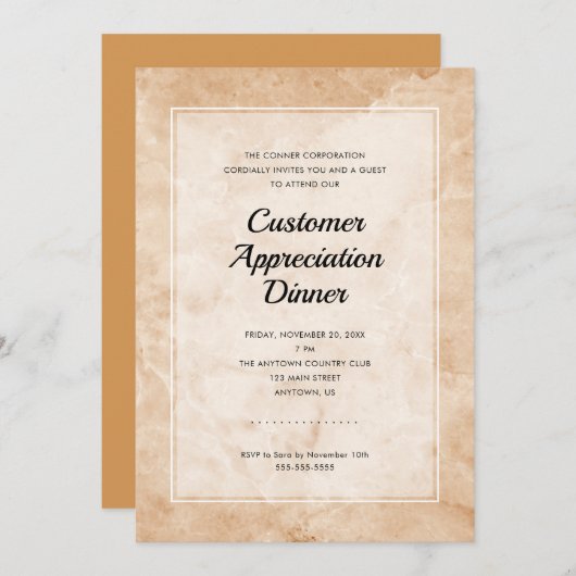 Klantwaardering | Stijlvolle marmeren achtergrond Kaart (Voorkant / Achterkant)