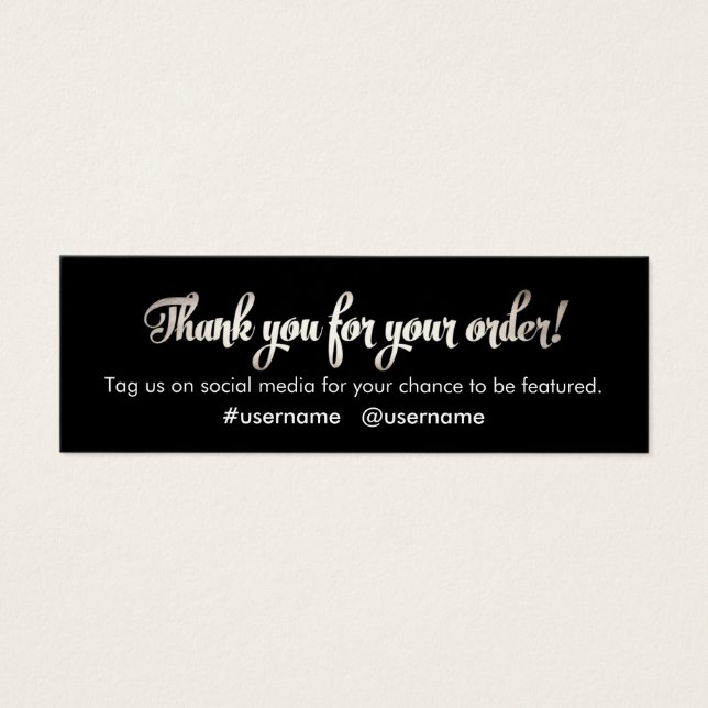 Klantwaardering Zilver Bedankt voor uw bestelling Mini Visitekaartjes (Voorkant)