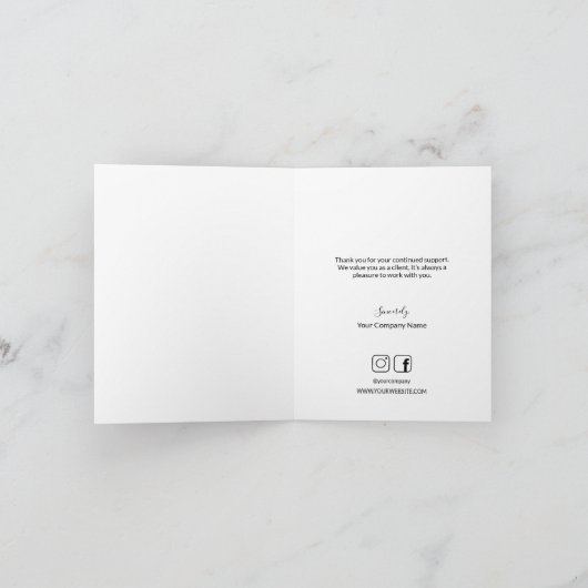 Klantwaardering Zwart Wit Bedankkaart (Binnen)