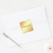 Klantzwart en gouden elegante moderne Sjabloon Vierkante Sticker (Envelop)