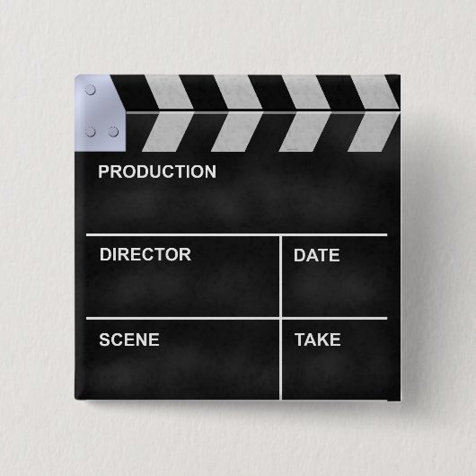 klap cinema vierkante button 5,1 cm (Voorkant)