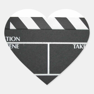 Klapbord film leisteen klapper film hart sticker