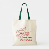 Klapduik Kerst Cute Basketbal Kerstman Tote Bag (Achterkant)