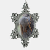 Klapeekhoorn Tin Sneeuwvlok Ornament (Links)