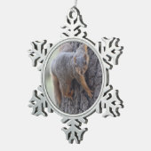 Klapeekhoorn Tin Sneeuwvlok Ornament (Rechts)