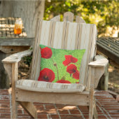 Klapmijn Bloemen Rood Groene Glitter Artistiek Abs Buitenkussen (Stoel)