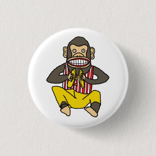 klappende aap Speelgoed Ronde Button 3,2 Cm (Voorkant)