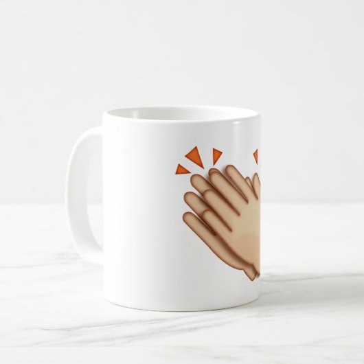 Klappende handen - Emoji Koffiemok (Voorkant links)