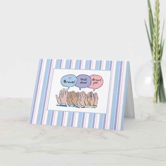 Klappende handen, werk goed gedaan kaart (Voorkant)