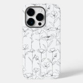 Klapperbloem Wilde Bloem Zwart en Wit Minimalistis Case-Mate iPhone Case (Achterkant)