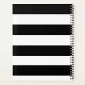 Klapperbloemen op zwart-wit gestreepte achtergrond planner (Achterkant)