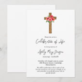 Klapperbloemkruis viering van het leven begrafenis kaart (Voorkant / Achterkant)