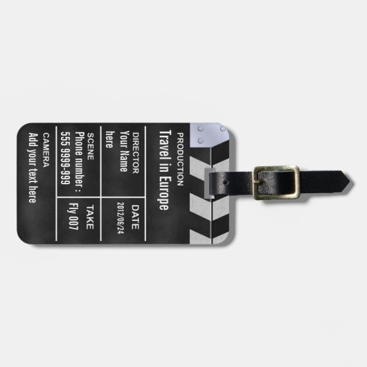 klapperbordcinema bagagelabel (Voorkant horizontaal)