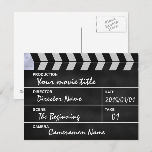 klapperbordcinema briefkaart (Voorkant / Achterkant)