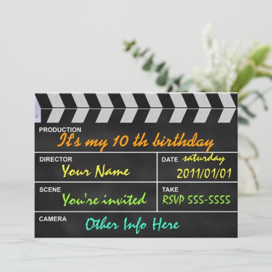 klapperbordcinema kaart (Staand voorkant)