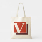 Klapperig Minimalistisch Letter V Monogram Tote Bag (Achterkant)