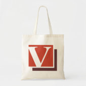 Klapperig Minimalistisch Letter V Monogram Tote Bag (Voorkant)