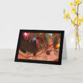 Klapperkat Kerstboom kaart (Gele Bloem)