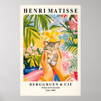 Klapperkat Kunstprint Matisse Stijl Kat Liefhebber Poster