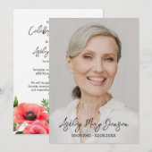 Klapperroos Levensviering Foto Funeral Kaart (Voorkant / Achterkant)