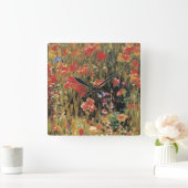 Klappers door Robert Vonnoh, Vintage Impressionism Vierkante Klok (Huis)