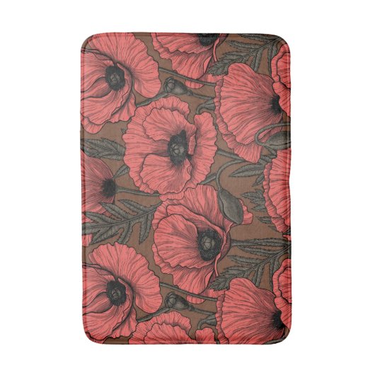 Klappertuin in koraal en bruin badmat (Voorkant Verticaal)