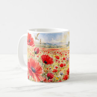 Klapperveld - Waterverf Klaproos Koffiemok