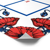 Klaproos Bloem Baby Shower Raad Verwachte Datum Ka Poster (Hoek)