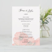 Klaproos Bloem Bruiloftsreceptie Menu Kaart (Staand voorkant)
