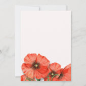 Klaproos Bloem Bruiloftsreceptie Menu Kaart (Achterkant)