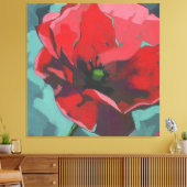 Klaproos Bloem Canvas Afdruk (Insitu (Woonkamer))