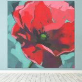 Klaproos Bloem Canvas Afdruk (Insitu (Houten vloer))