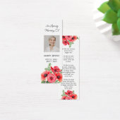 Klaproos Bloem Foto Rouw Herdenkingsbladwijzer Mini Visitekaartjes (Bureau)
