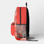 Klaproos Bloem Koraal Kleur Blok Monogram Bedrukte Rugzak (Rechts)
