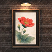 Klaproos Bloem Kunstprint | Botanische Muur Kunst Poster